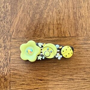 Yellow Flower & Smiley Kids Hair Clip